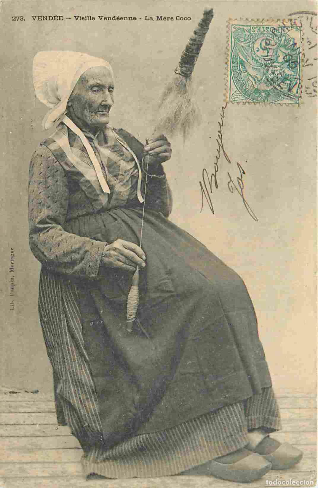 Postkarten: Carte Postale Ancienne - 85 - Vend&eacute;e - Vieille vend&eacute;enne - La m&egrave;re coco - Fileuse - Anim&eacute;e - Folklor