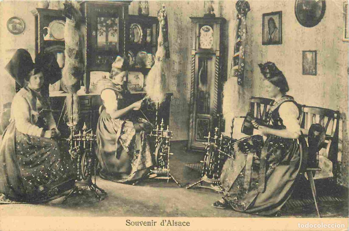 Cartes Postales: Carte Postale Ancienne - France - Alsace - Souvenir d'Alsace - Anim&eacute;e - Folklore Sc&egrave;nes et Types - F