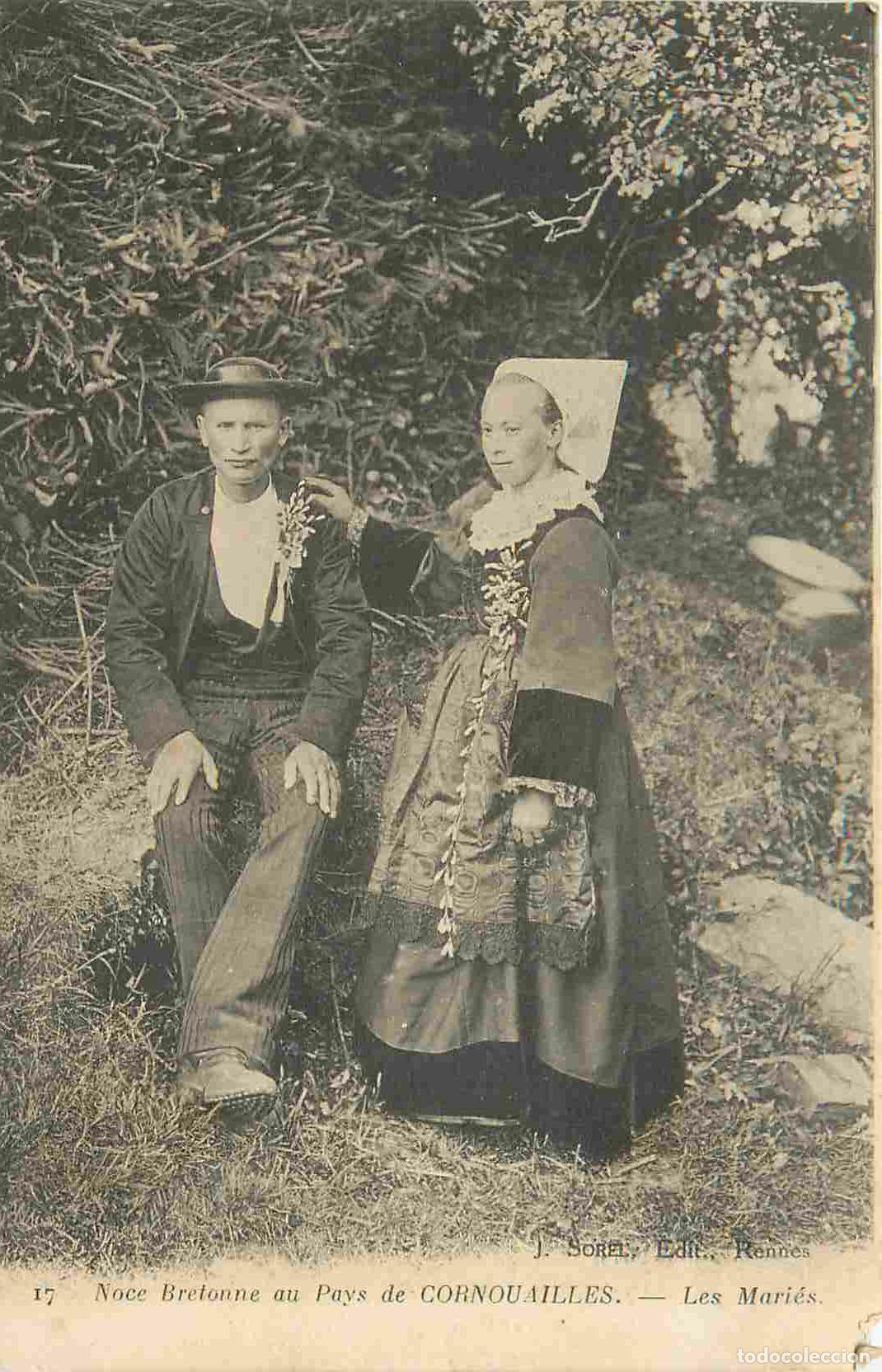 Postales: Carte Postale Ancienne - France - Bretagne - Noce bretonne au pays de Cornouailles - Les mari&eacute;s - An