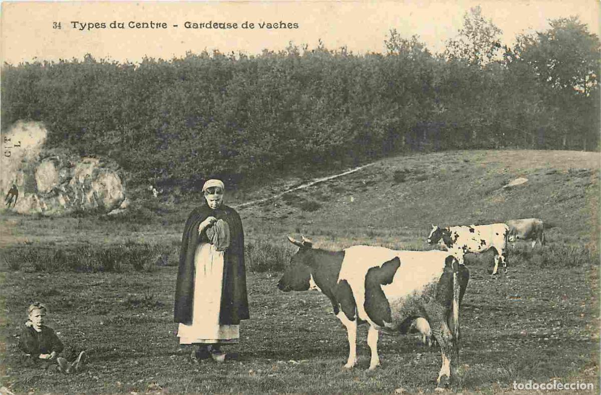 Postkarten: Carte Postale Ancienne - France - Centre - Types du centre - Gardeuse de vaches - Anim&eacute;e - Folklore