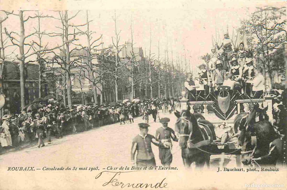 Postales: Carte Postale Ancienne - 59 - Roubaix - Cavalcade du 31 mai 1903 char de la boxe et de l'escrime - A