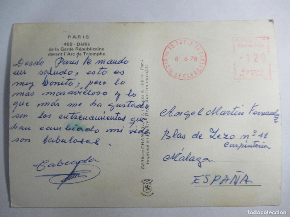 Postales: Francia - Par&iacute;s - Arc de Triomphe - Escrita - Foto 2