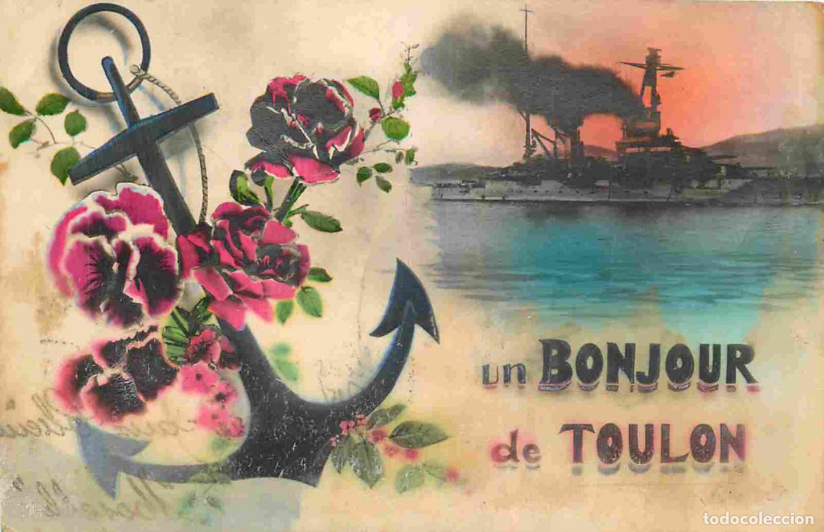 Postcards: Carte Postale Ancienne - 83 - Toulon - Un bonjour de Toulon - Bateaux - Coloris&eacute;e - illustration - C