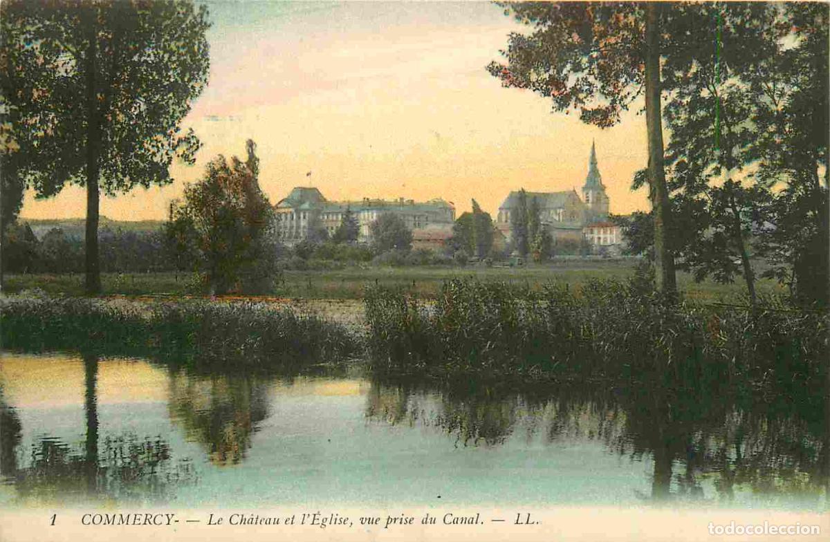 Postales: Carte Postale Ancienne - 55 - Commercy - Le ch&acirc;teau et l'&eacute;glise vue prise du canal - Coloris&eacute;e - CPA