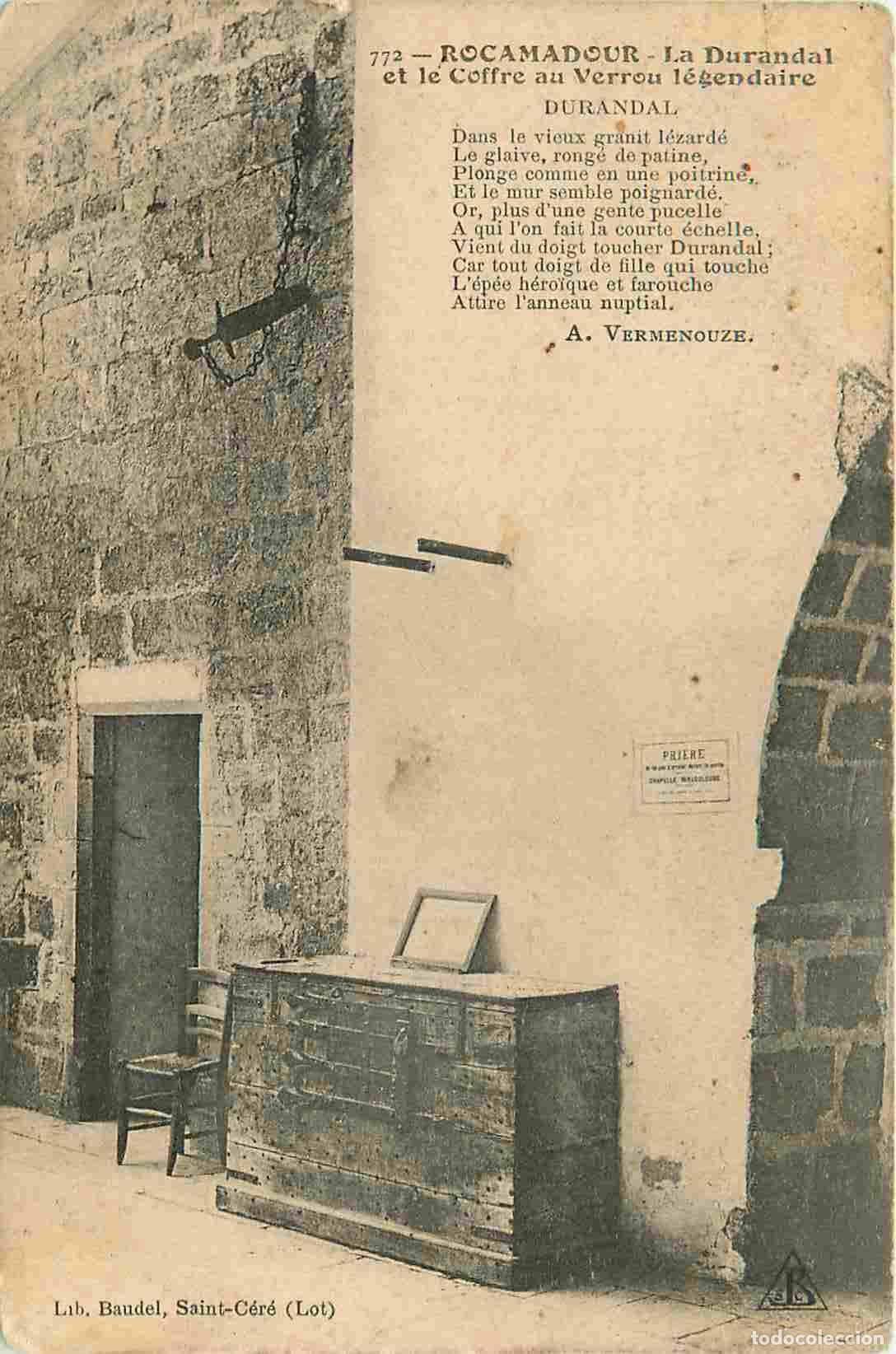 Postcards: Carte Postale Ancienne - 46 - Rocamadour - La Durandal et le Coffre au Verrou l&eacute;gendaire Durandal Da