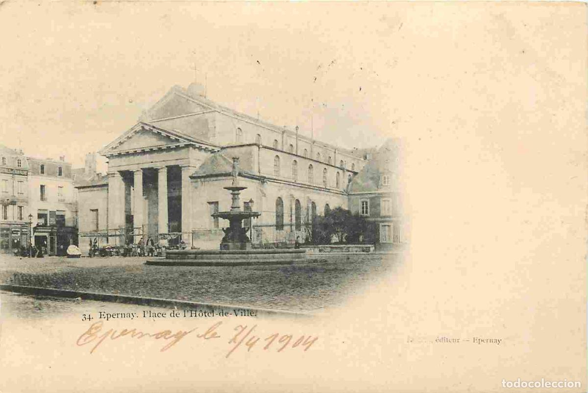 Postcards: Carte Postale Ancienne - 51 - Epernay - Place de l'h&ocirc;tel-de-ville - Pr&eacute;curseur - CPA - Oblit&eacute;ration