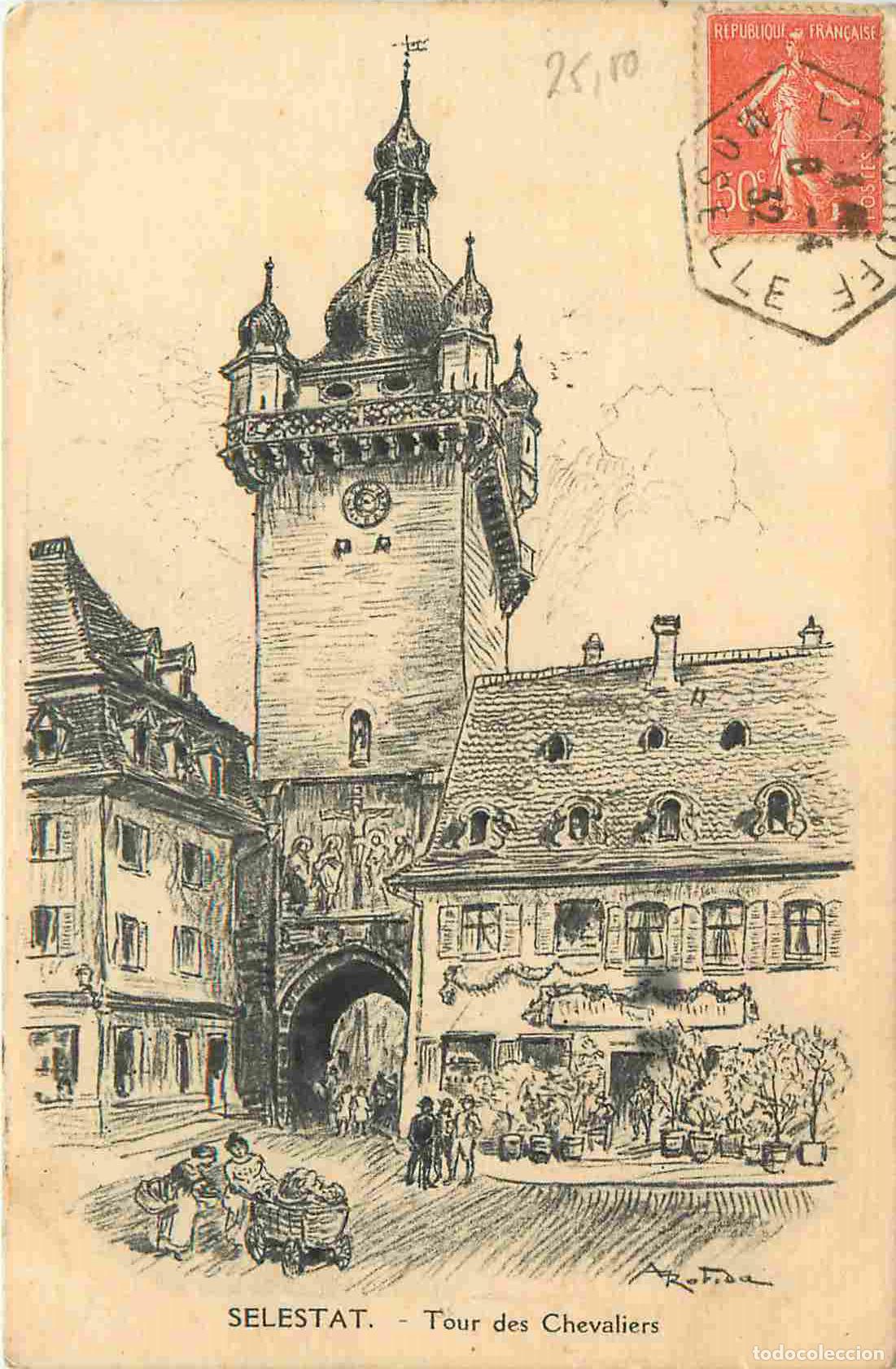 Postcards: Carte Postale Ancienne - 67 - Selestat - Tour des Chevaliers - Art Dessin illustration - CPA - Oblit