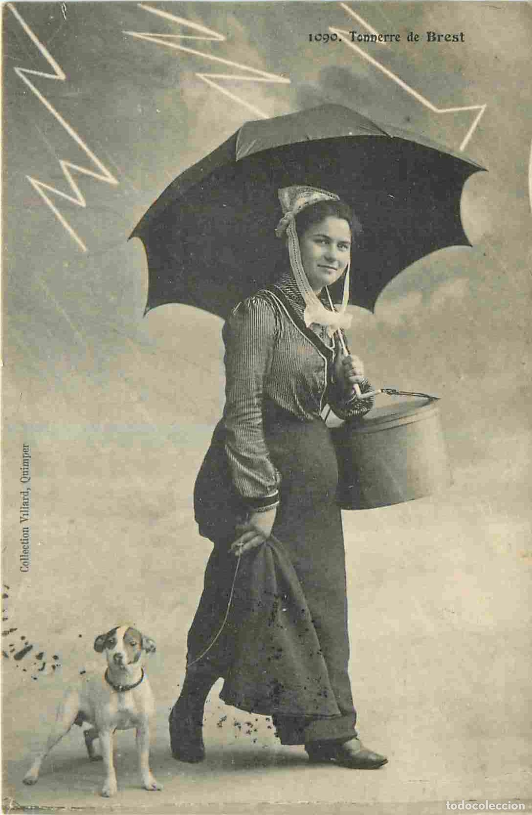 Postcards: Carte Postale Ancienne - 29 - Brest - Tonnerre de brest - Anim&eacute;e - Folklore Sc&egrave;nes et Types - Parapl