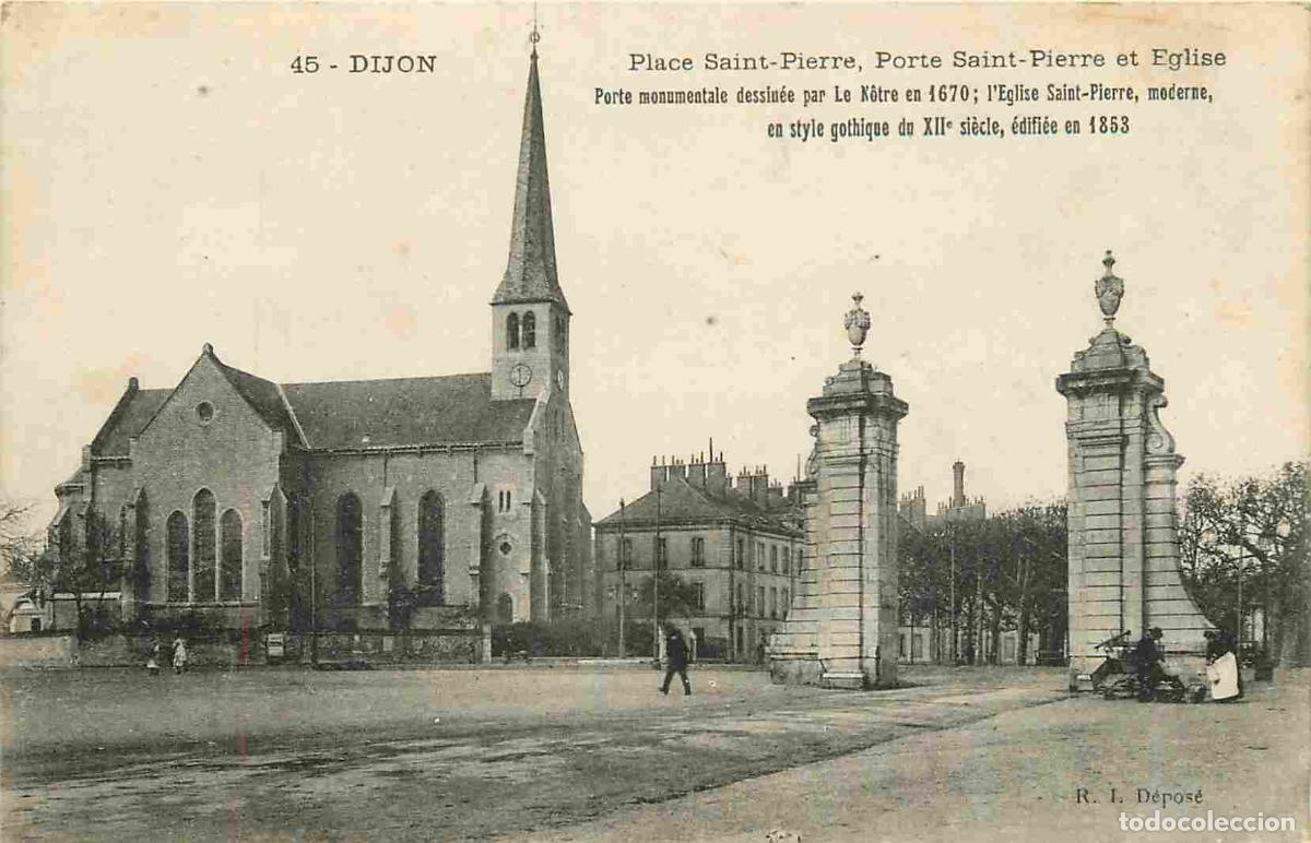 Postcards: Carte Postale Ancienne - 21 - Dijon - Place saint-pierre porte saint-pierre et eglise porte monument