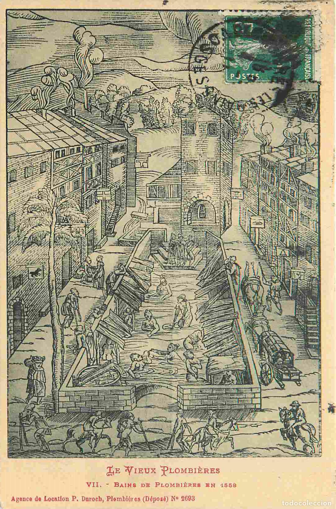 Postcards: Carte Postale Ancienne - 88 - Plombieres - Le vieux plombi&egrave;res bains de plombi&egrave;res en 1559 - Art ill