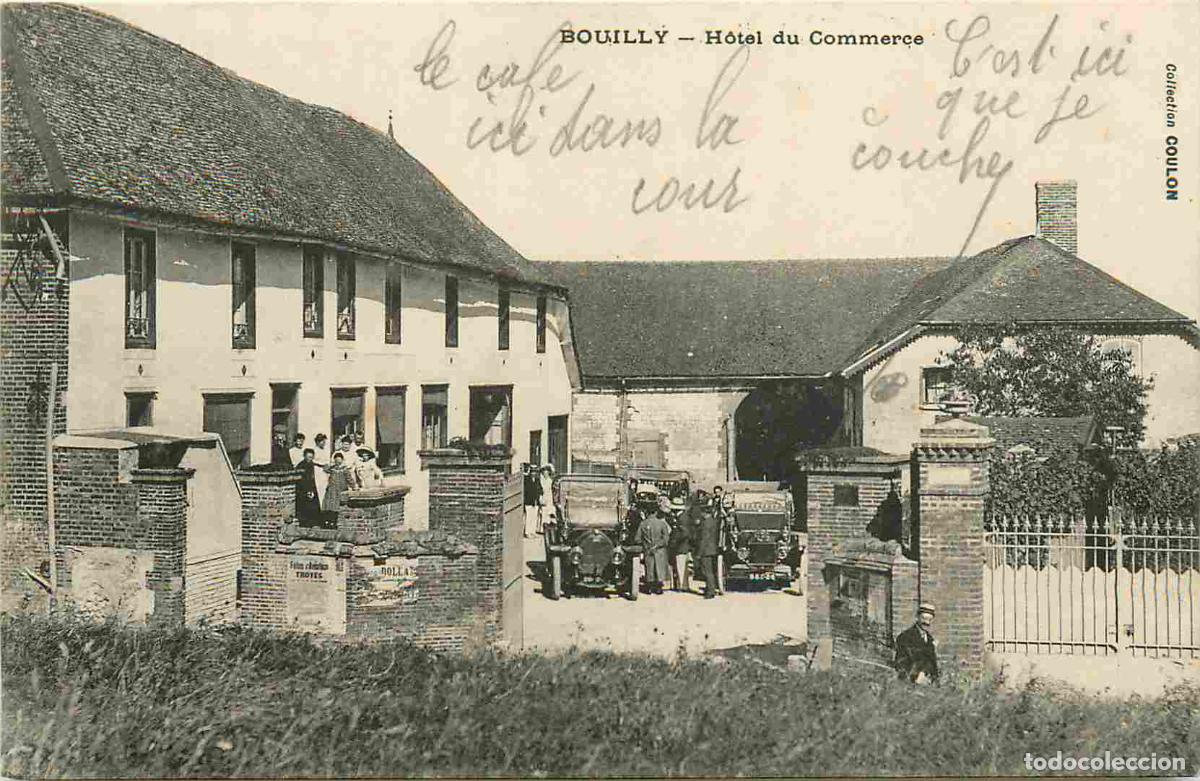 Postales: Carte Postale Ancienne - 10 - Bouilly - H&ocirc;tel du commerce - Anim&eacute;e - CPA - Voyag&eacute;e en 1916 - Voir Sc