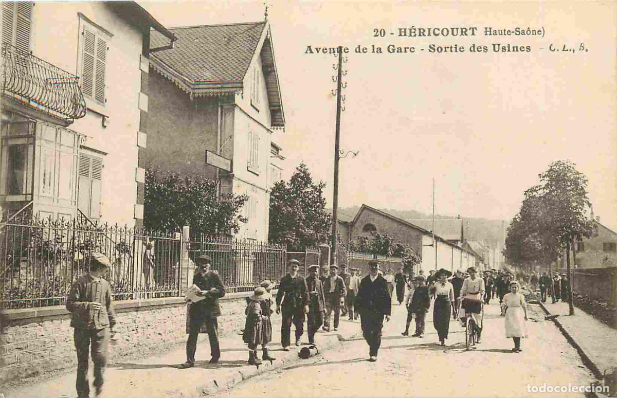 Cartes Postales: Carte Postale Ancienne - 70 - H&eacute;ricourt - Avenue de la Gare - Sortie des Usines - Anim&eacute;e - CPA - Voy