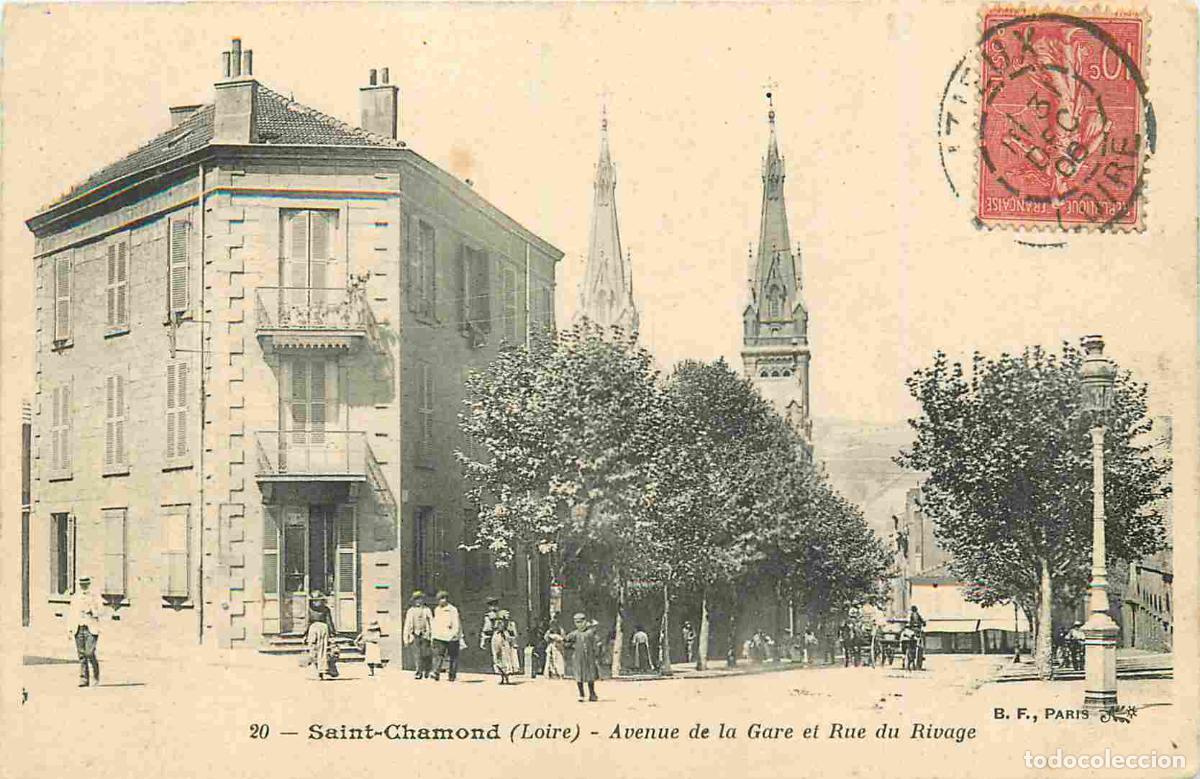 Postales: Carte Postale Ancienne - 42 - Saint-chamond - Avenue de la gare et rue du rivage - Anim&eacute;e - CPA - Ob