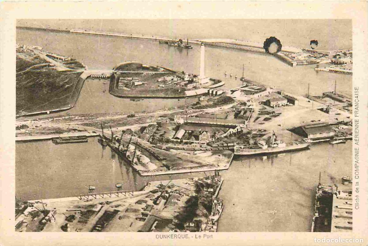 Postales: Carte Postale Ancienne - 59 - Dunkerque - Le port - vue a&eacute;rienne - Clich&eacute; de la compagnie a&eacute;rienne f