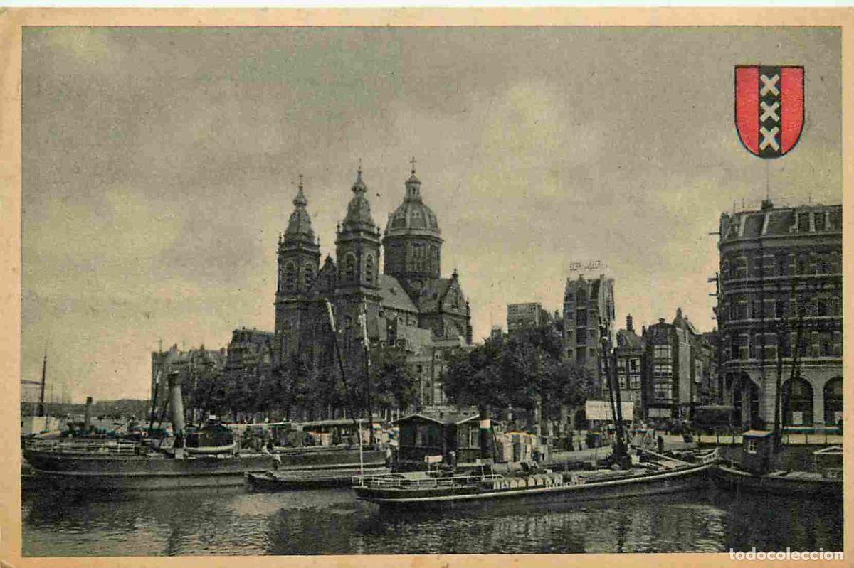 Postkarten: Carte Postale Ancienne - Pays-Bas - Noord-Holland - Amsterdam - Ph kade met st nicolaaskerk - CPA -