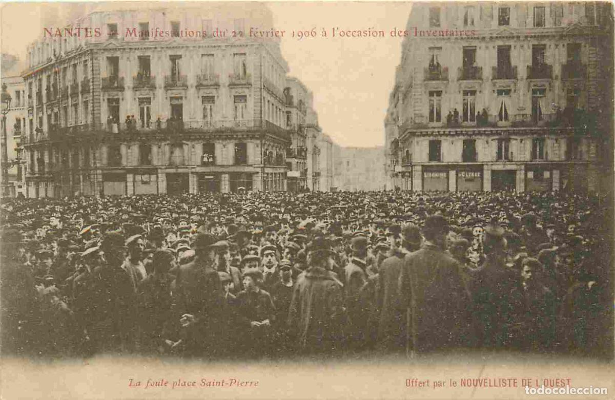 Cartes Postales: Carte Postale Ancienne - 44 - Nantes - Manifestations du 22 f&eacute;vrier 1906 &agrave; l'occasion des inventaire
