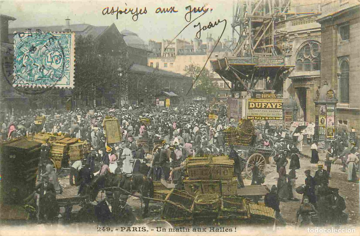 Cartes Postales: Carte Postale Ancienne - 75 - Paris - Un matin aux Halles - Anim&eacute;e - Coloris&eacute;e - Pr&eacute;curseur - CPA -