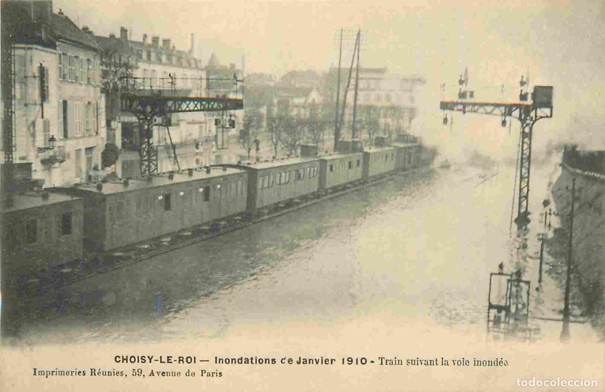 Cartes Postales: Carte Postale Ancienne - 94 - Choisy-le-roi - Inondations de janvier 1910 - Train suivant la voie in