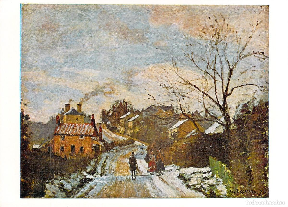 Postales: Postal Camille Pissarro National Gallery Lower Norwood Bajo la Nieve