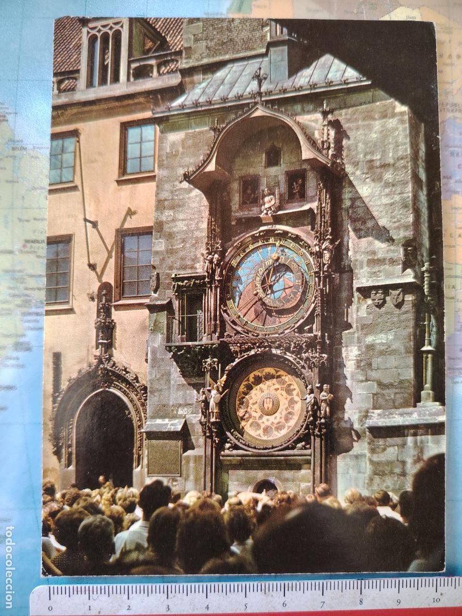 Postales: postal Praga, el reloj de la puebla vieja