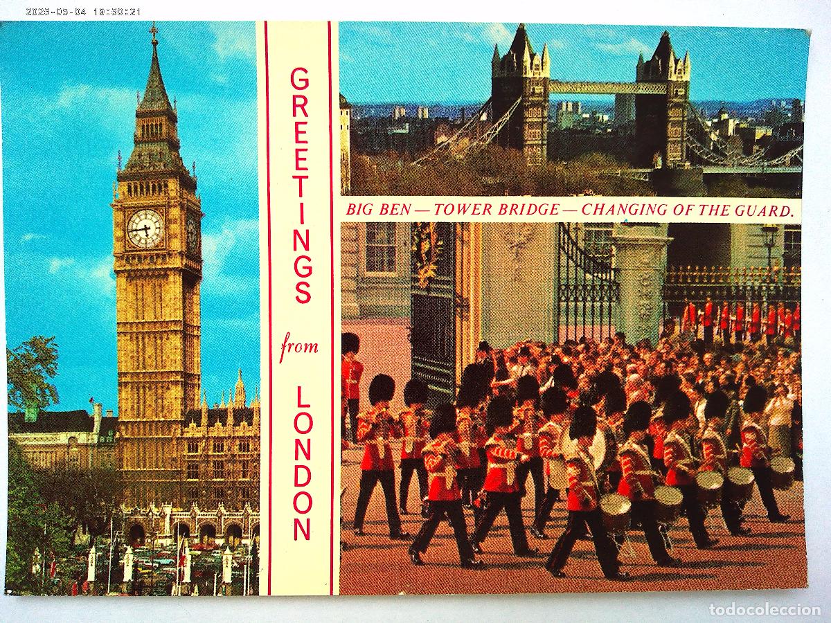 Cartoline: POSTAL DE LONDRES ( REINO UNIDO ): BIG BEN , GUARDIA , ETC . A&Ntilde;OS 60