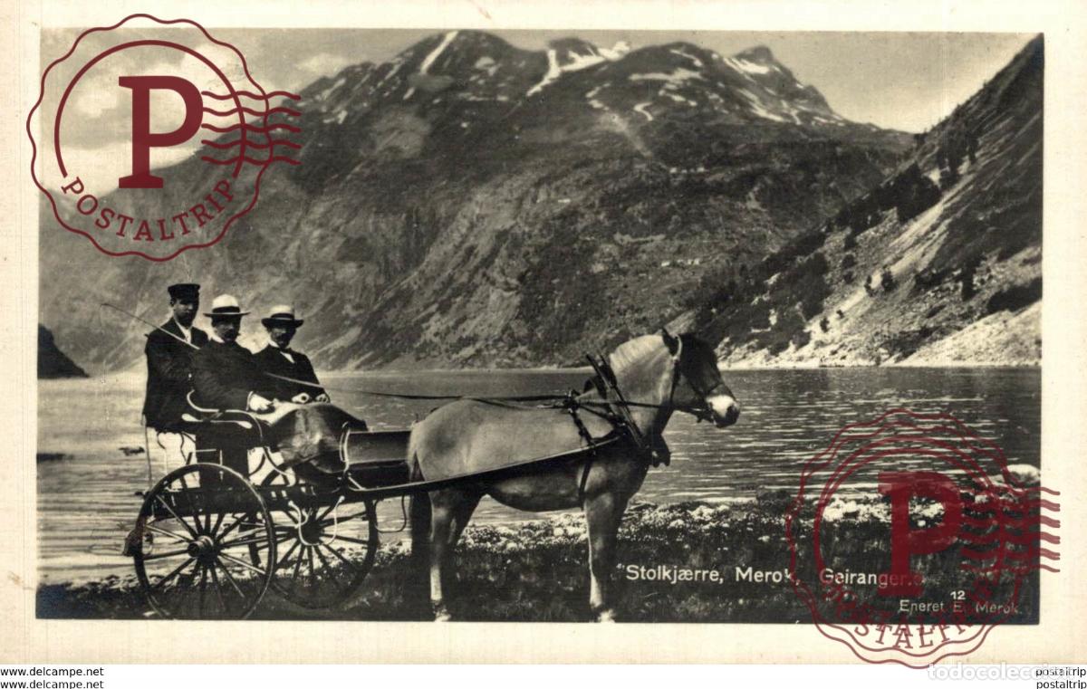 Postales: NORUEGA NORWAY NORGE. Geiranger - Stolkjaerre,M&eacute;rok. - REAL PHOTO