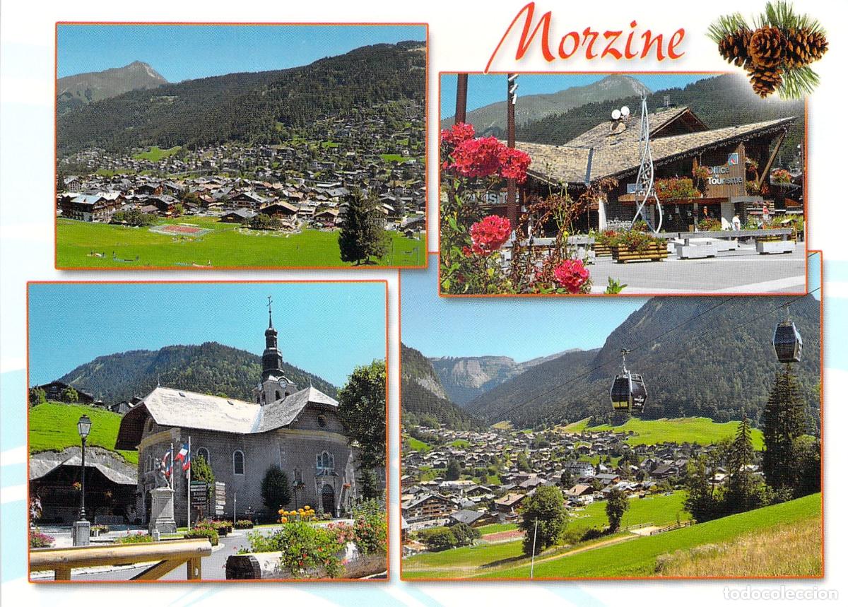 Postales: Postal de Morzine Francia Vistas de los Alpes y Telef&eacute;rico