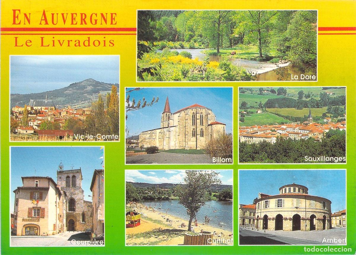 Postkarten: Postal Multivista de Auvergne, Regi&oacute;n de Livradois, Francia