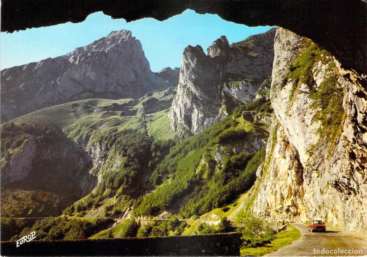 Postales: Postal de la Ruta de l'Aubisque y el Peque&ntilde;o T&uacute;nel, Pirineos Franceses