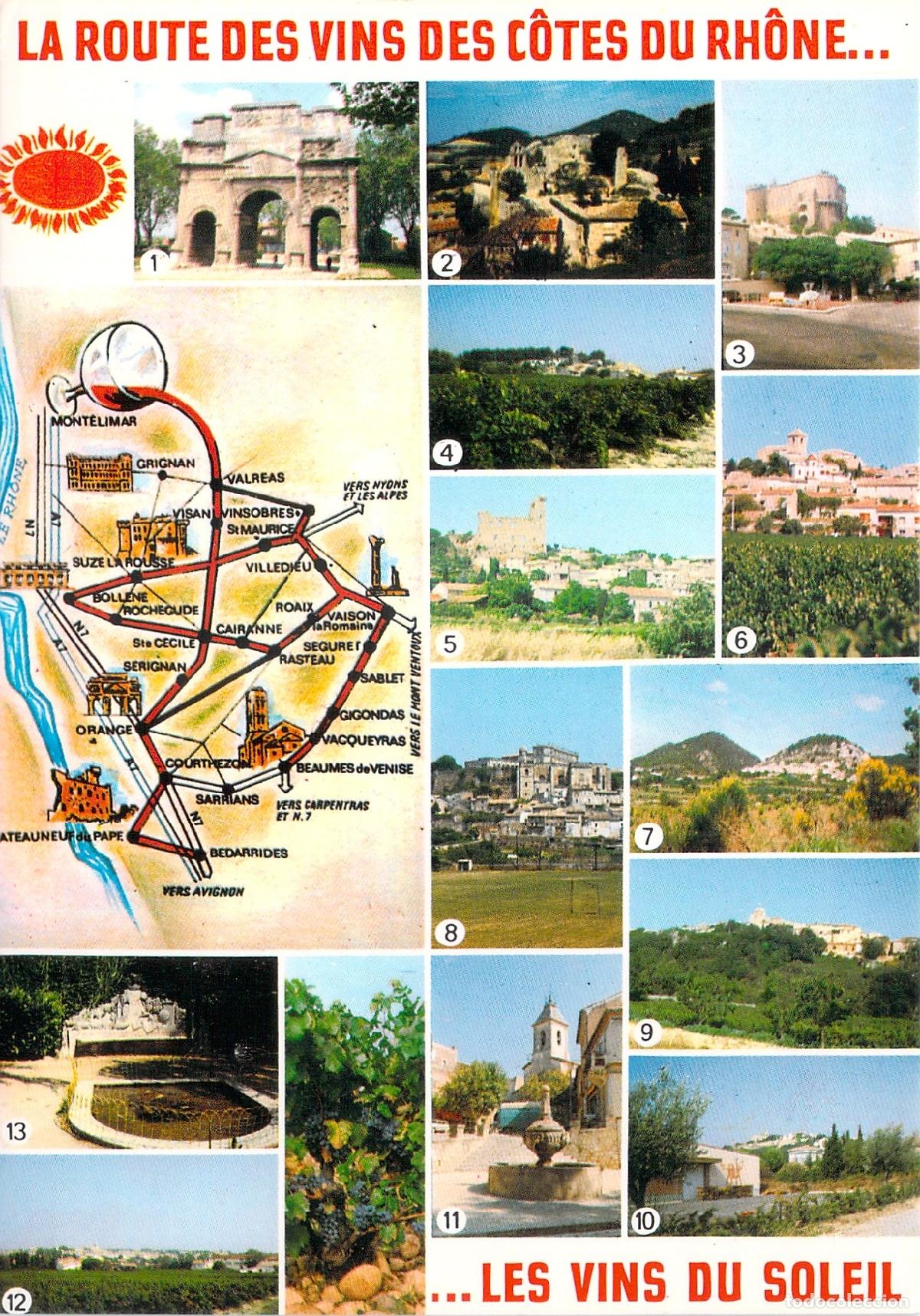 Postales: Postal de la Ruta de los Vinos de C&ocirc;tes du Rh&ocirc;ne Francia