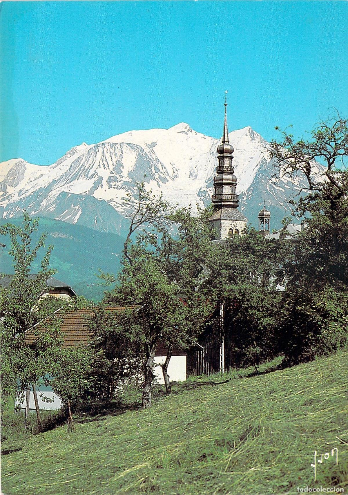 Postais: Postal Paisaje Savoyard Alpes Franceses e Iglesia