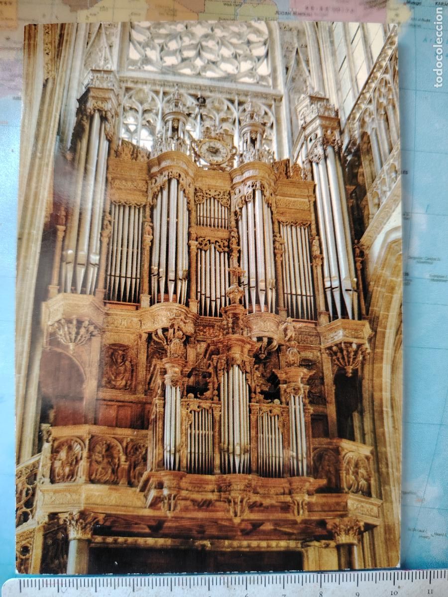 Postales: postal del organo de la iglesia Saint Maclou - Rouen - Francia