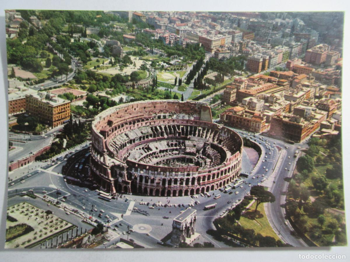 Postales: Italia - Roma - Panorama e Coloseo - S/C