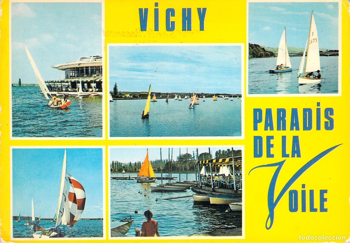 Cartes Postales: Postal de Vichy, Para&iacute;so de la Vela, Lago de Allier, Francia