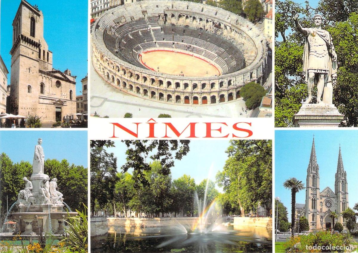 Postcards: Tarjeta Postal Multi-vista de N&icirc;mes Francia Monumentos y Arenas