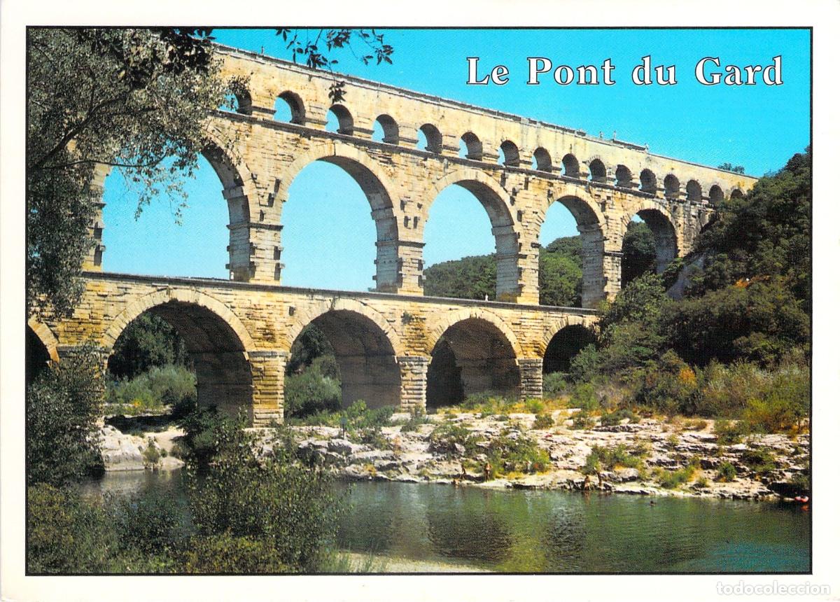 Cartoline: Postal de Francia - El Pont du Gard - Acueducto Romano de Nimes