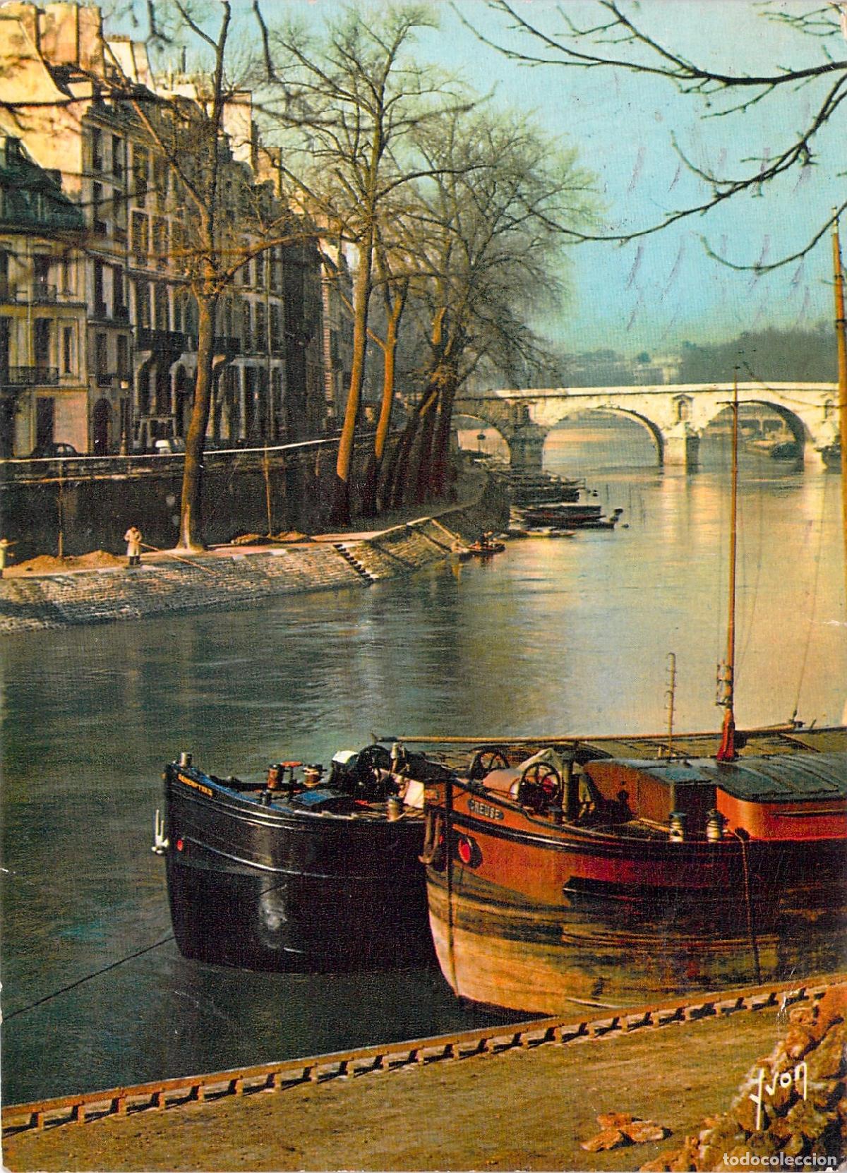 Cartoline: Postal de la Isla de San Luis y el R&iacute;o Sena en Par&iacute;s