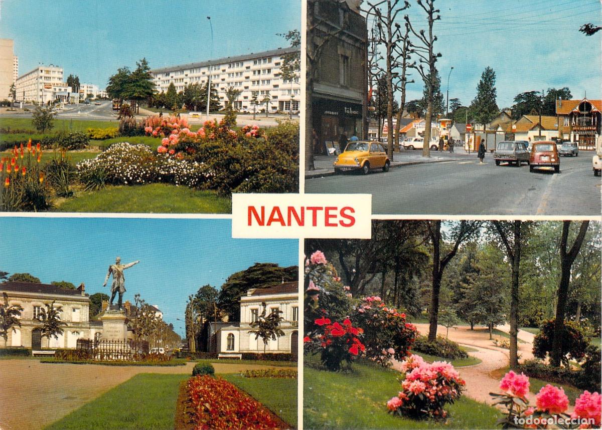 Cartoline: Postal de Nantes con Vistas de Place Mellinet y Zola en Francia