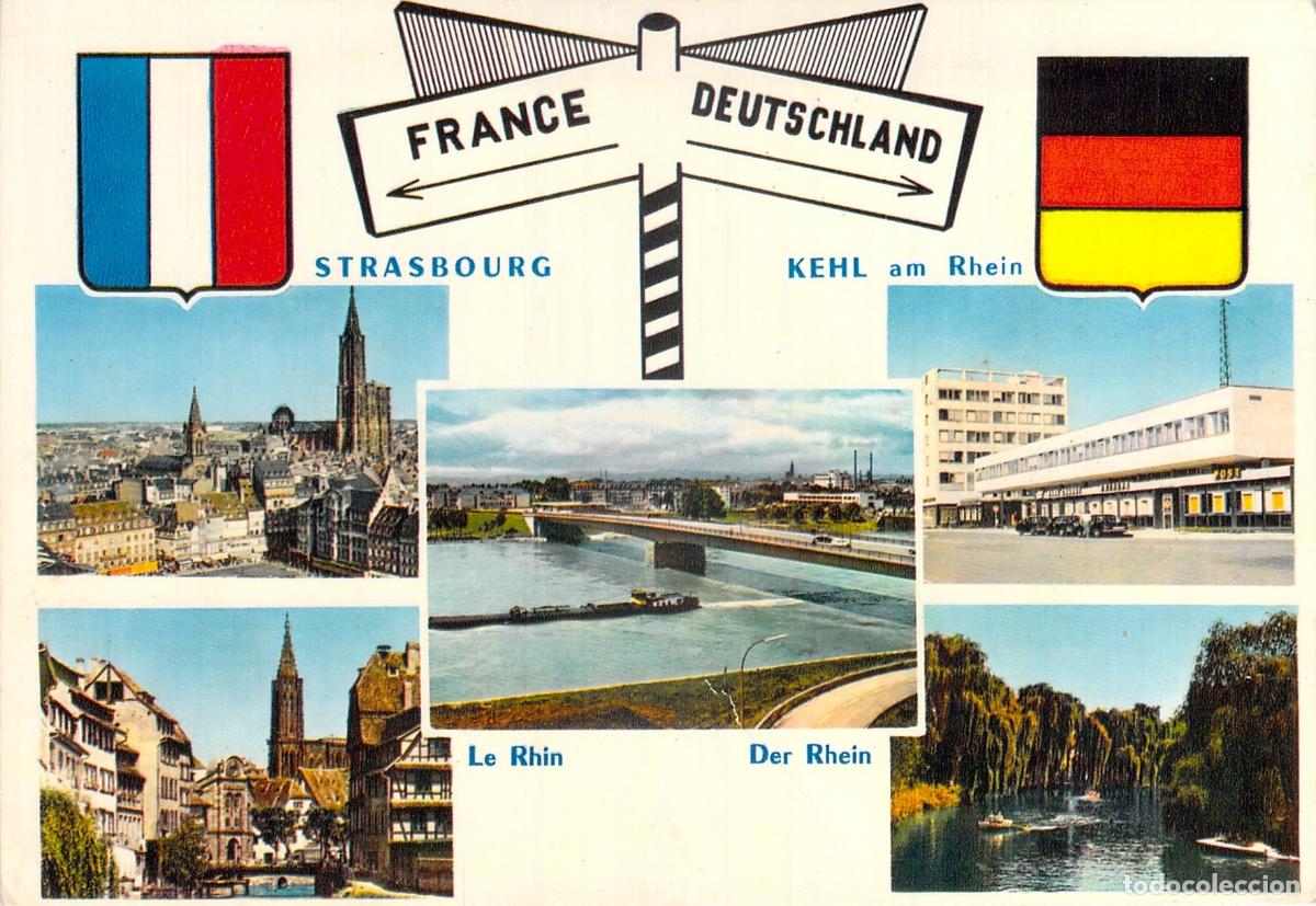 Postcards: Postal de Estrasburgo y Kehl am Rhein, Frontera Francia y Alemania