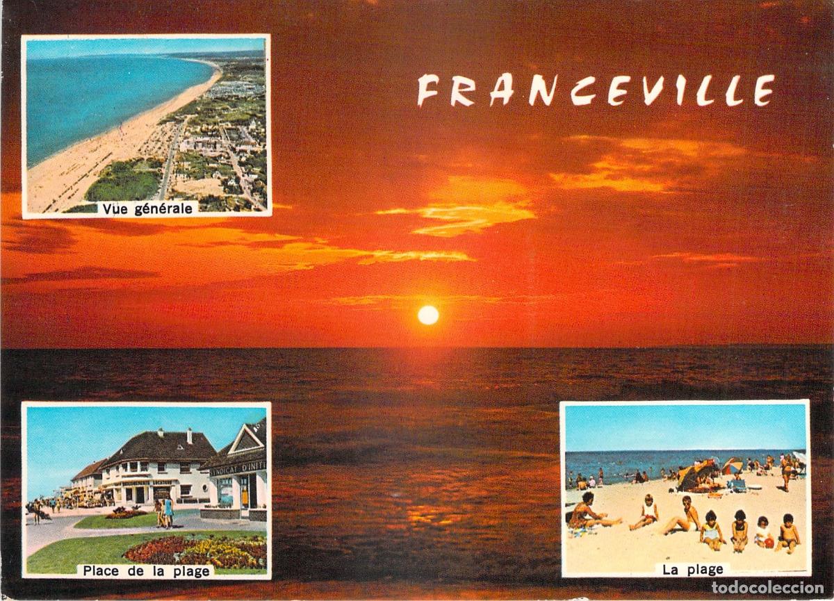 Postcards: Postal de Franceville-Plage, Normand&iacute;a - Vistas de la Playa y Atardecer