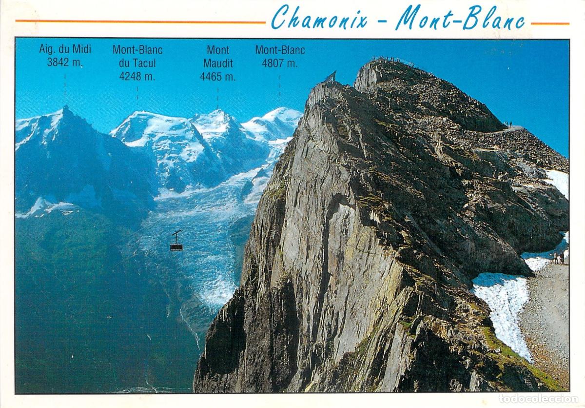 Postales: Postal Chamonix Mont-Blanc Alpes Francesas Telef&eacute;rico del Brevent