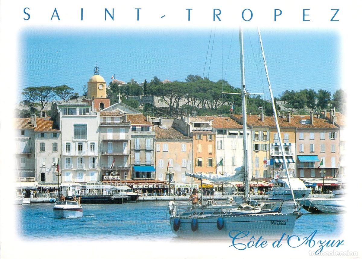 Postales: Postal de Saint-Tropez, Puerto y Barcos en la Costa Azul