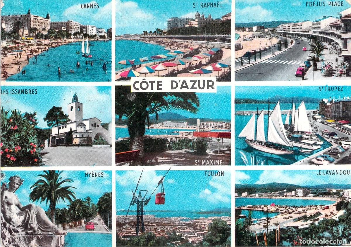 Postales: Postal Tur&iacute;stica C&ocirc;te d'Azur Francia Multivista Playas