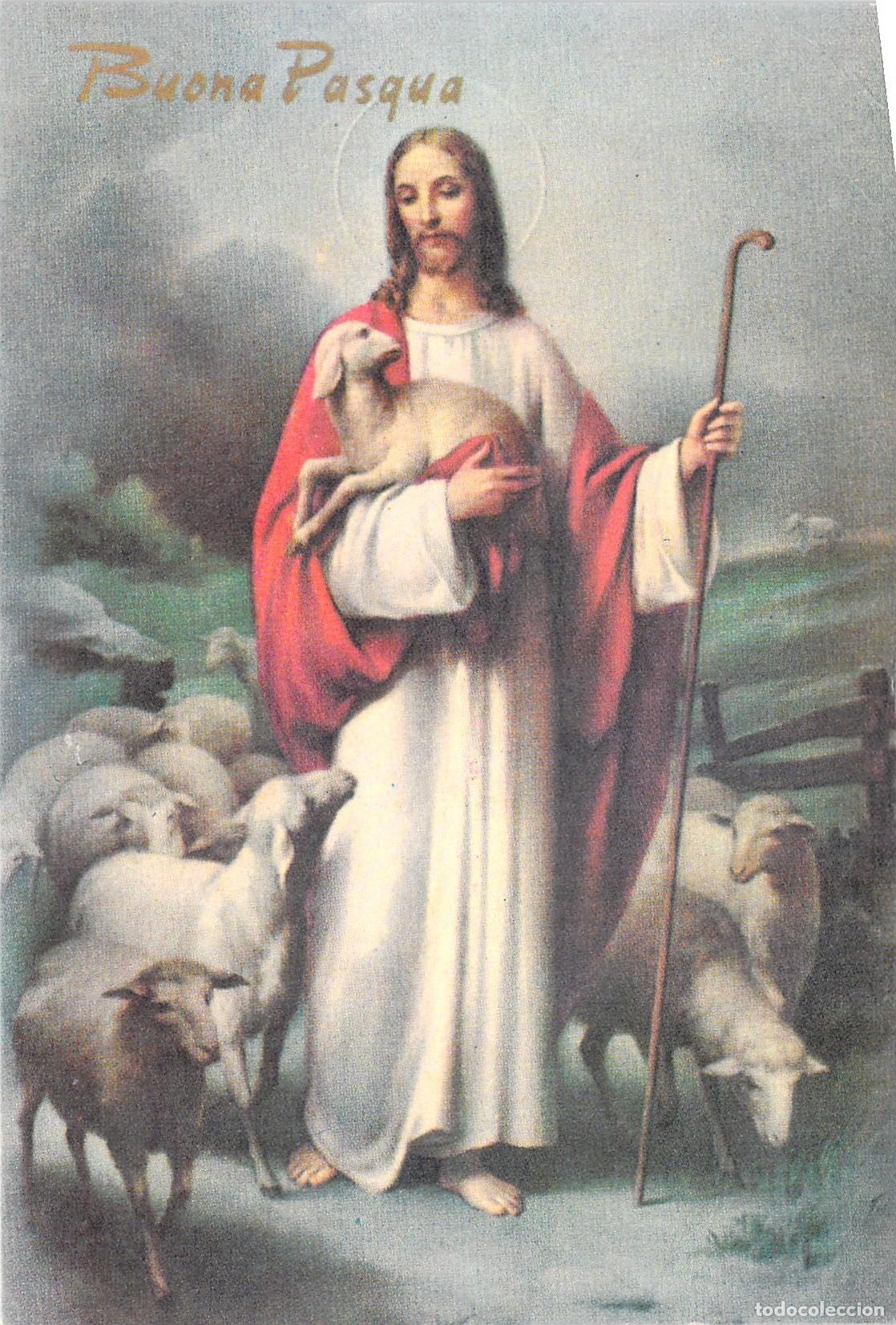 Postales: Postal de Pascua Jesucristo Buen Pastor Buona Pasqua