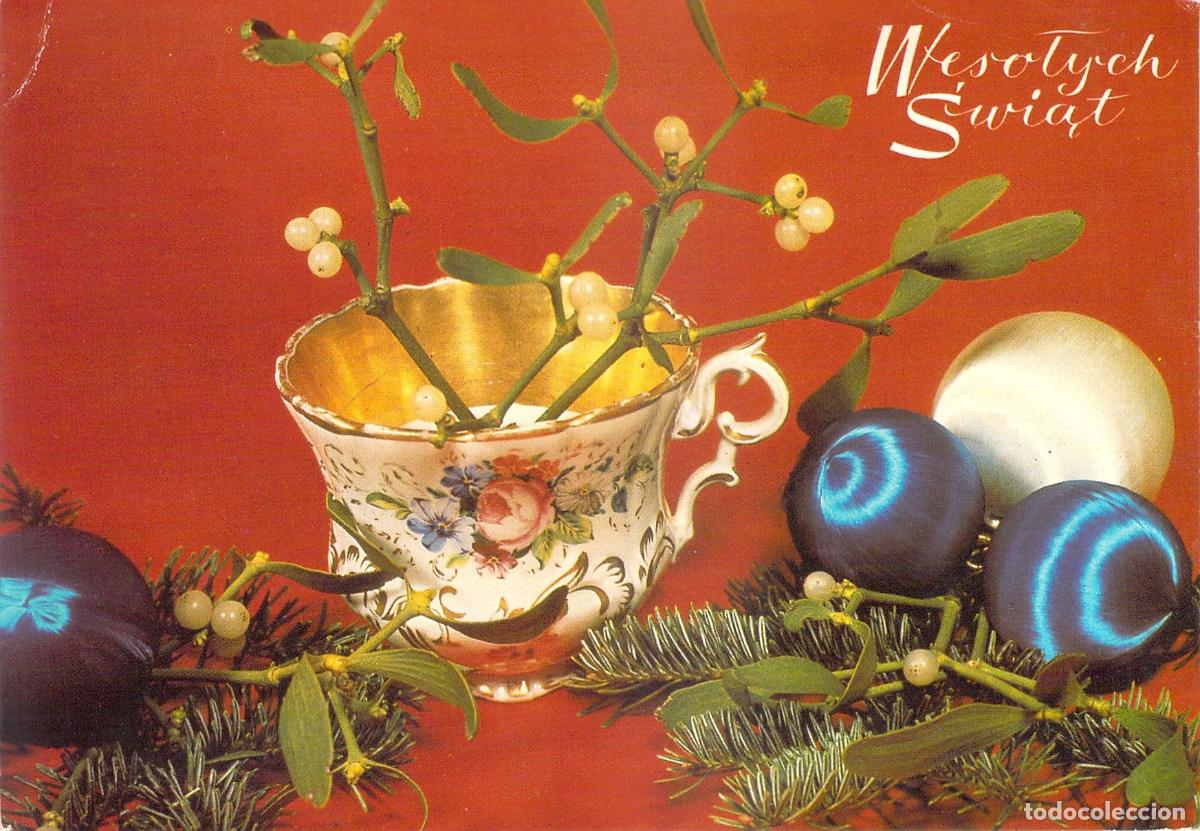 Postkarten: Postal de Navidad con Mu&eacute;rdago y Adornos Navide&ntilde;os de Polonia