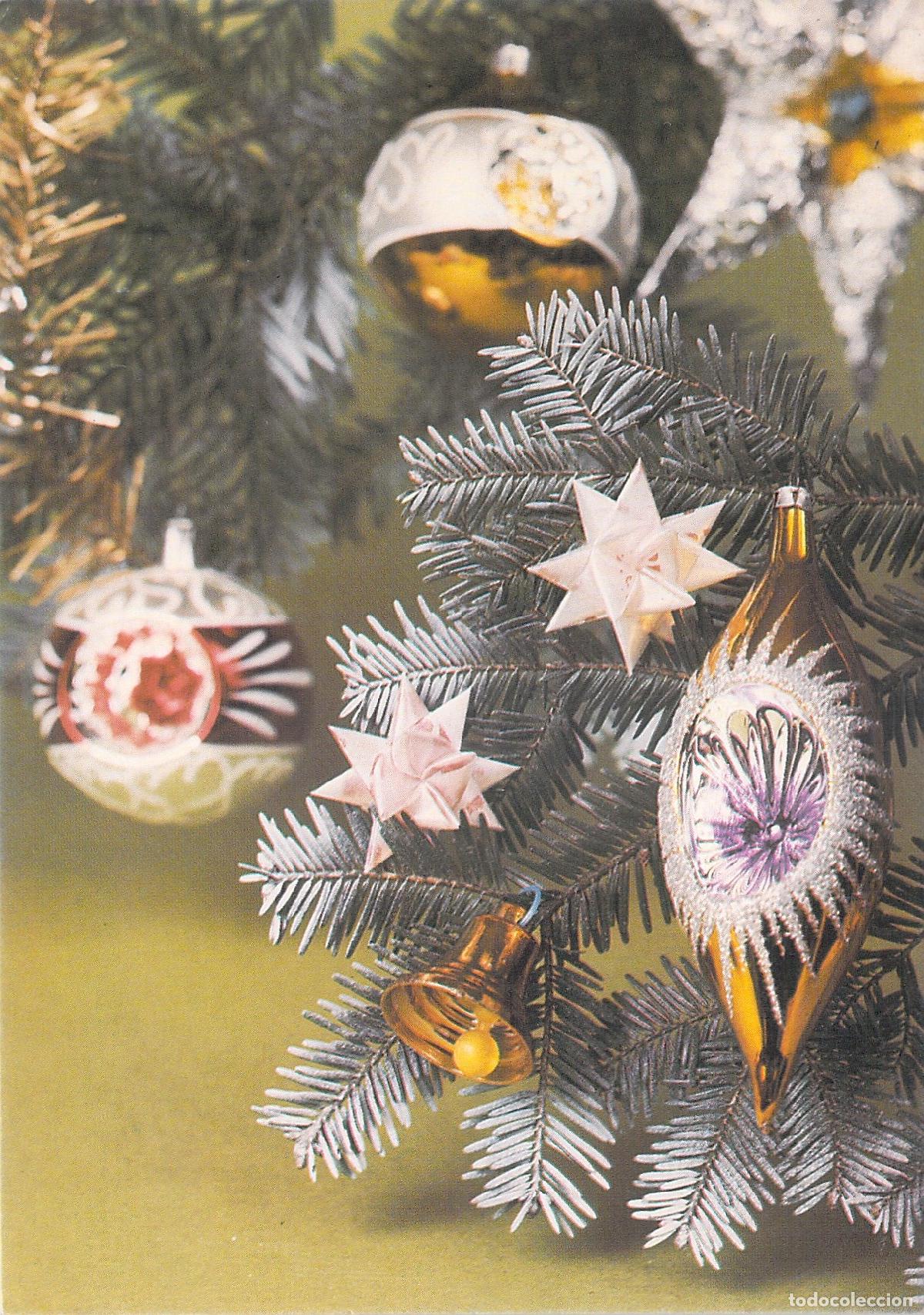 Postkarten: Postal de Navidad con Adornos y Decoraci&oacute;n Tradicional