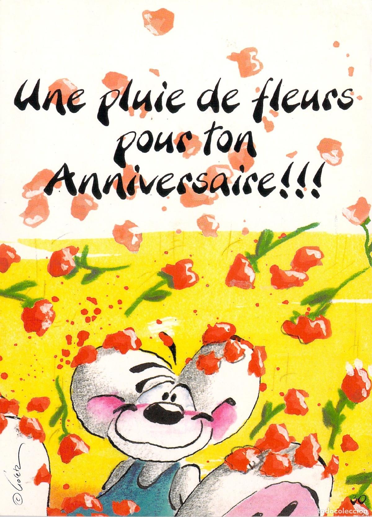 Postkarten: Postal de Cumplea&ntilde;os Personaje Diddl con Flores