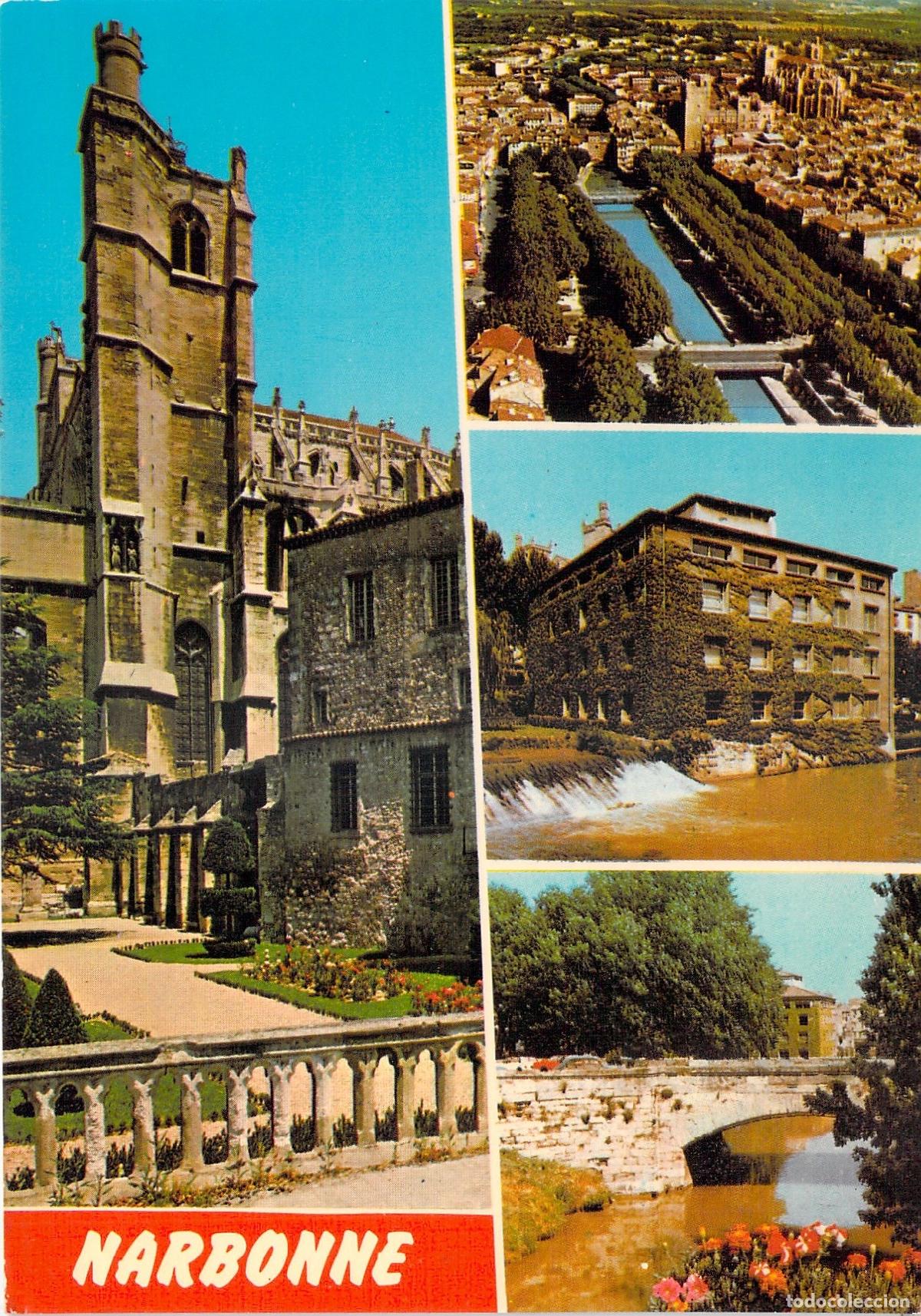 Postales: Postal de Narbonne: Catedral de San Justo y Canal de la Robine