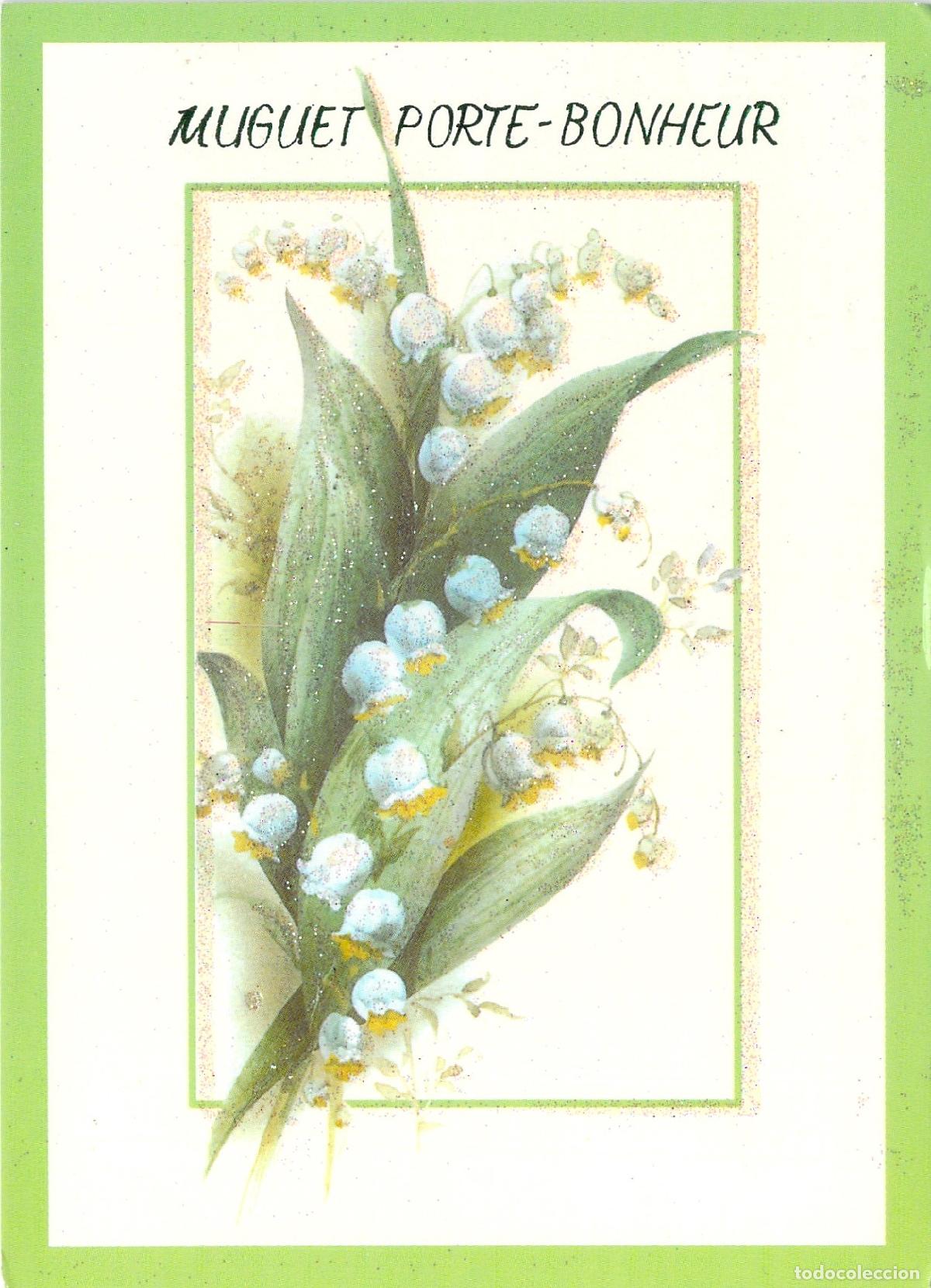 Postales: Postal Ilustrada de Lirios de los Valles Muguet Porte-Bonheur