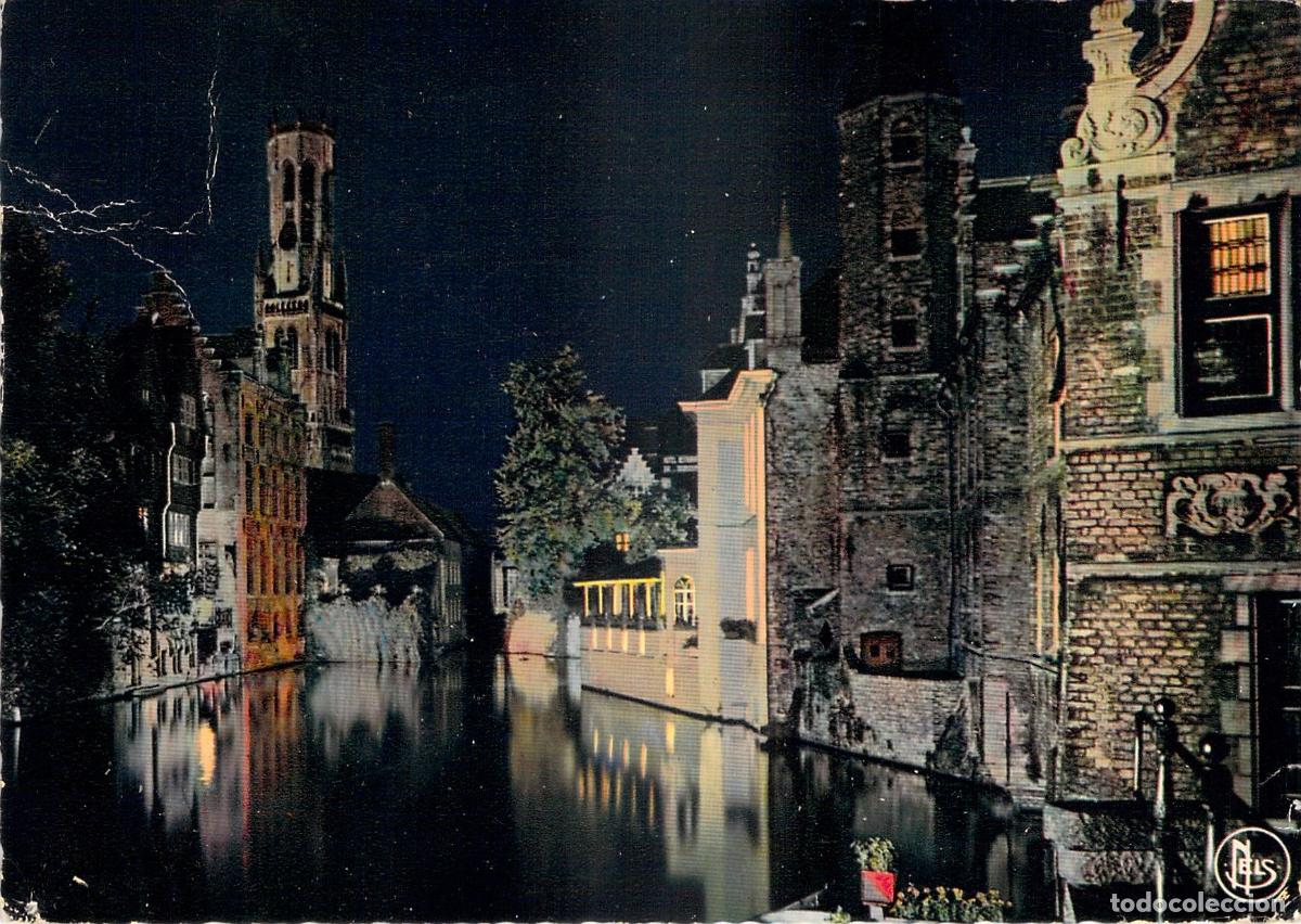 Postais: Postal de Brujas, Iluminaci&oacute;n del Muelle del Rosario, B&eacute;lgica